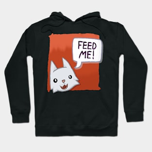 Feed Me! [White Cat With A Red Background] Hoodie